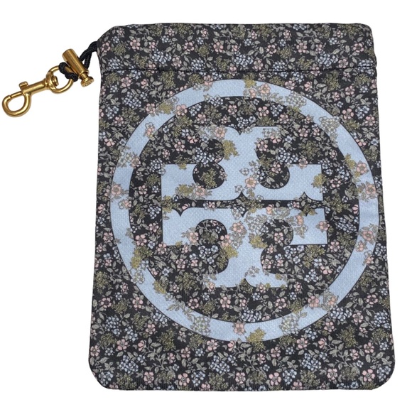 Tory Burch Floral Drawstring Pouch Bag With Leash Clip - Picture 7 of 7